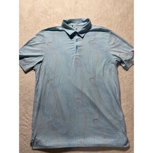 Adidas Lightweight Wavelength Pattern Polo Shirt End Plastic Waste Men's Size L